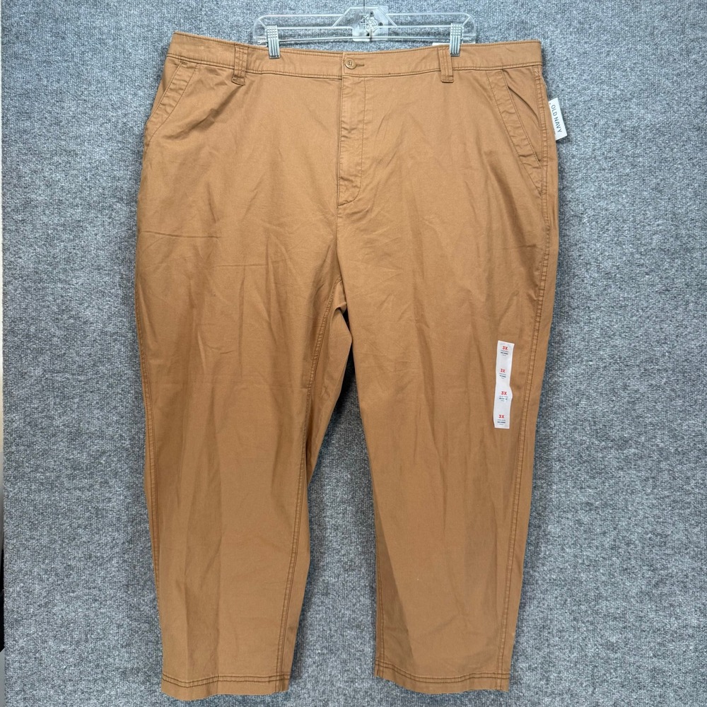 Old Navy OG Chino Pants Women 3X Brown High Rise Ankle Stretch Plus Size NEW